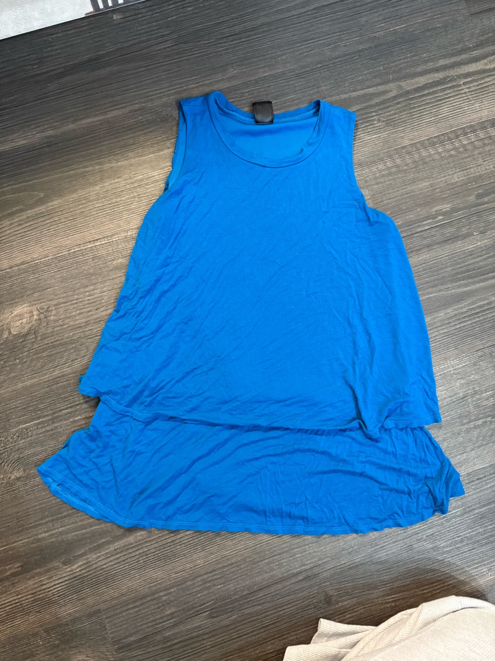 Agnes & Dora Women’s Sleeveless Blue Tiered Tunic Tank Top S Medium